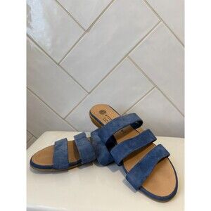 Eric Michael Nubuck leather Women's strappy Sandals/Blue Nixon Size US 6.5/EU 37